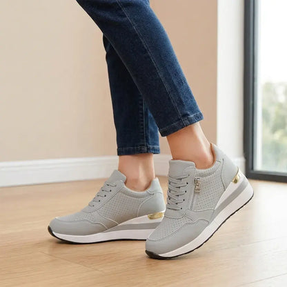 👟【36-43】Plus size nazouvací tenisky na klínku – Lehké boty na platformě pro každodenní nošení – Pohodlné boty na chůzi a cvičení