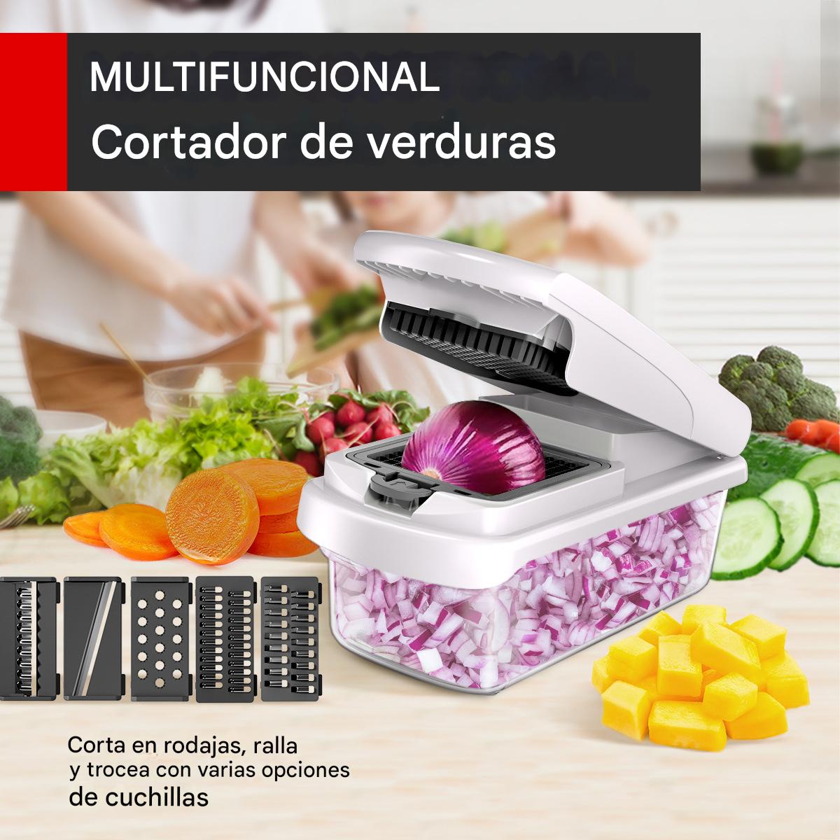 🥕🥕 Picadora de verduras 15 en 1 | Picadora de alimentos multifuncional con recipiente