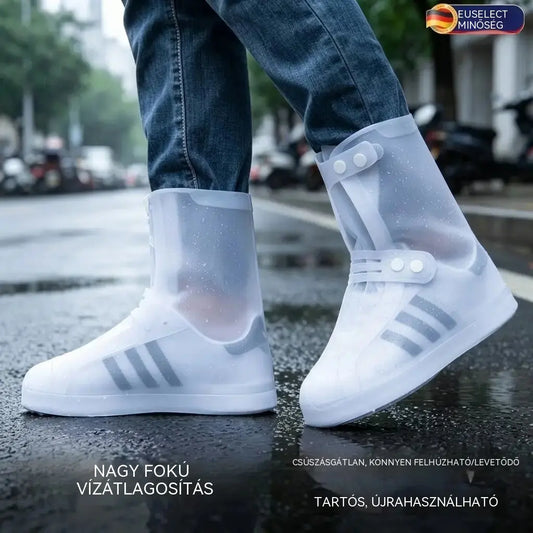Ints búcsút a vizes cipőknek! Tartós, vízálló cipővédő: csúszásmentes kialakítás, összehajtható, így könnyen elfér a táskádban 🌧️