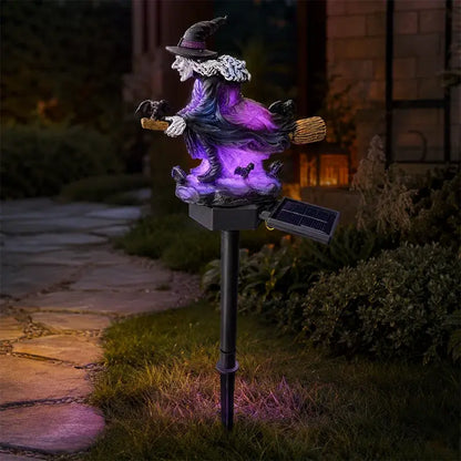 🎃✨Solární světlo na zem Broom Witch