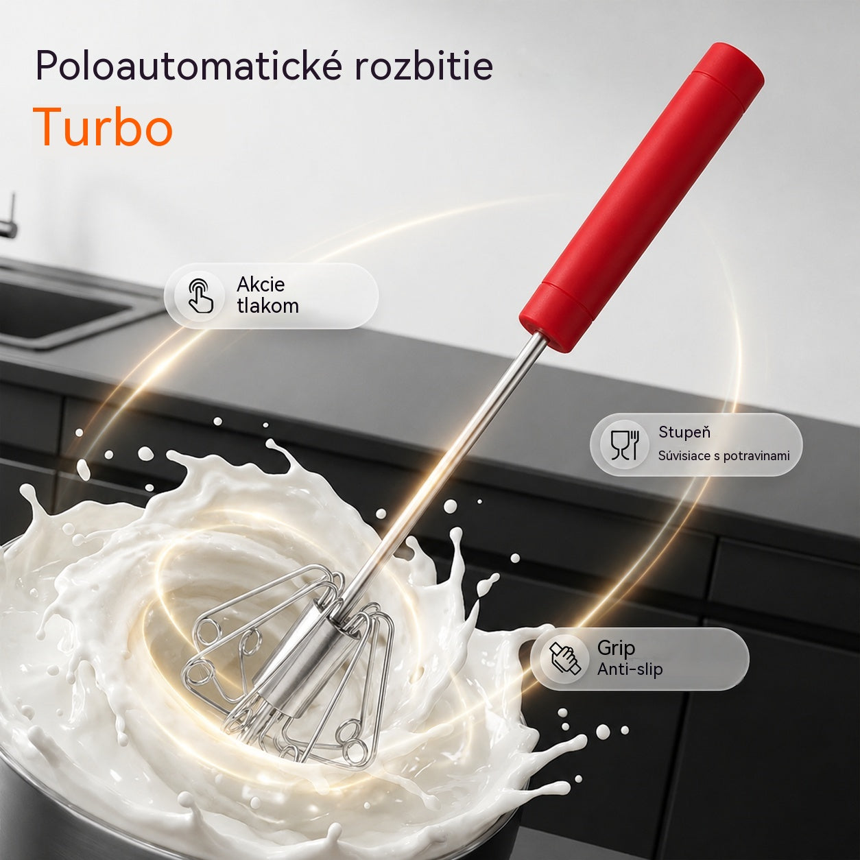 🥳Kúpte 1, získajte 1 zadarmo🥳💞50% zľava! 🥚 Poloautomatická manuálna metlička na vajcia: stlačte a roztočte – nie je potrebná elektrina. Vyšľahá vajcia a šľahačku za pár sekúnd. Šetrná k vašim zápästiam! ✨🧁