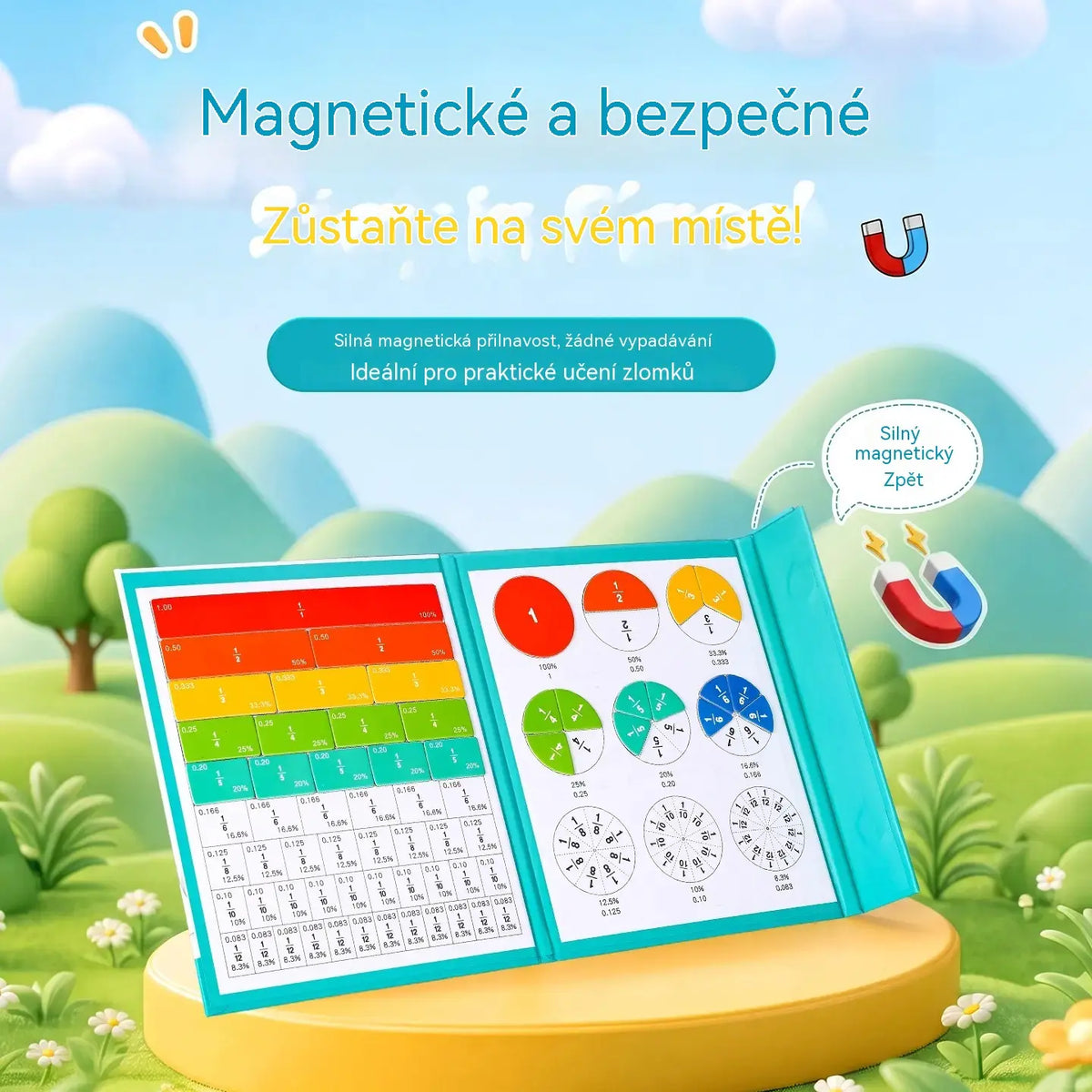 🧮 Ušetřete 60 %! 🎯 Magnetická kniha zlomků – praktická, názorná a opakovaně použitelná matematická pomůcka ✨