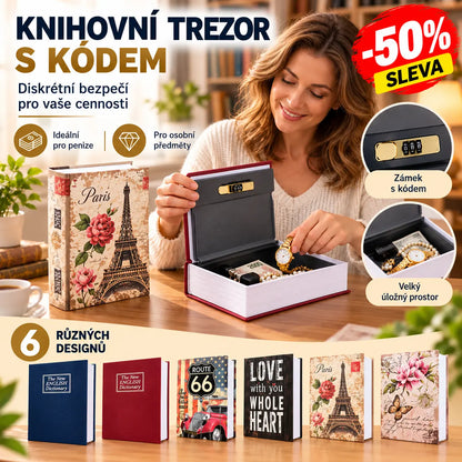 📚 Diskrétní trezor knižního typu s kódem ⚡ · Tajná schránka na úspory a osobní věci · 6 modelů 🌟!