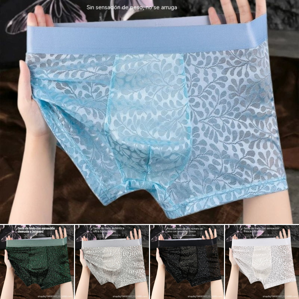 【L-4XL】Ανδρικά εσώρουχα από μετάξι, μεγάλου μεγέθους, αναπνεύσιμα.