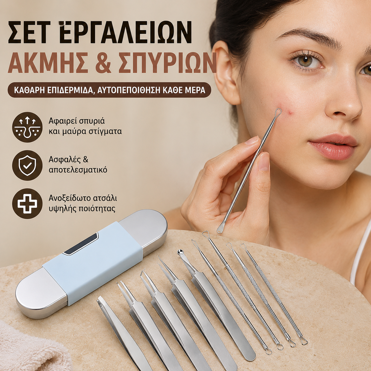 🔥✨【Αγοράστε 1 και πάρτε 1 δωρεάν】Δύο για €27💥Σετ τσιμπιδάκια αφαίρεσης μαύρων στιγμάτων ιατρικής ποιότητας