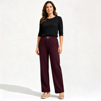 【2XL-6XL/5 Χρώματα】Στυλ Άνοιξης και Φθινοπώρου - Casual και Ευέλικτο Μακριά Παντελόνια για Μεσήλικες Μητέρες / Στενή Γραμμή, Χαλαρά, Ίσια Αθλητικά Παντελόνια Casual
