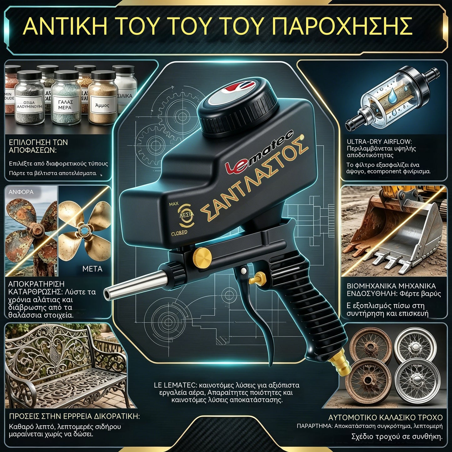 🔫✨ Φορητό πιστόλι αμμοβολής με τροφοδοσία βαρύτητας – για αφαίρεση σκουριάς, χάραξη και αφαίρεση γρεζιών