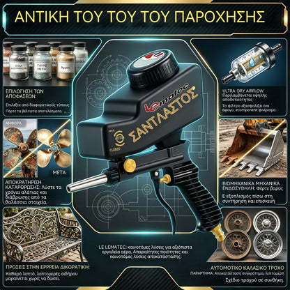 🔫✨ Φορητό πιστόλι αμμοβολής με τροφοδοσία βαρύτητας – για αφαίρεση σκουριάς, χάραξη και αφαίρεση γρεζιών