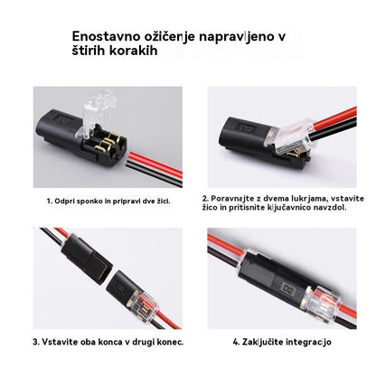 【50 artiklov za 18 EUR】Žični konektor brez luščenja, z zaklepno zaponko, varnim zapiranjem in protizdrsnim premazom