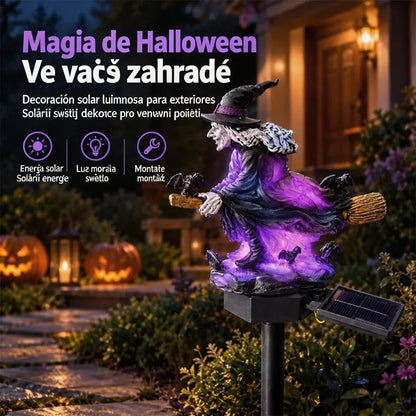 🎃✨Solární světlo na zem Broom Witch