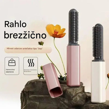 ✨ Prenosna brezžična mini naprava za oblikovanje las z glavnikom – Več volumna in naravno poln videz