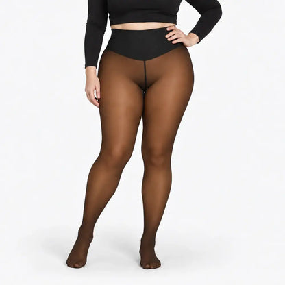 ✨【XS–3XL / 4 barvy】 Legíny s fleecovou podšívkou a efektem poloprůsvitnosti; navržené s jedním švem vpředu i vzadu. Jedná se o poloprůsvitné legíny, které slouží jako základní vrstva.