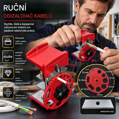 【Specifikace + čepel】540 Kč za sadu 🔧 Univerzální ruční nástroj pro rychlé odizolování vodičů — přenosný a ideální pro domácí použití.