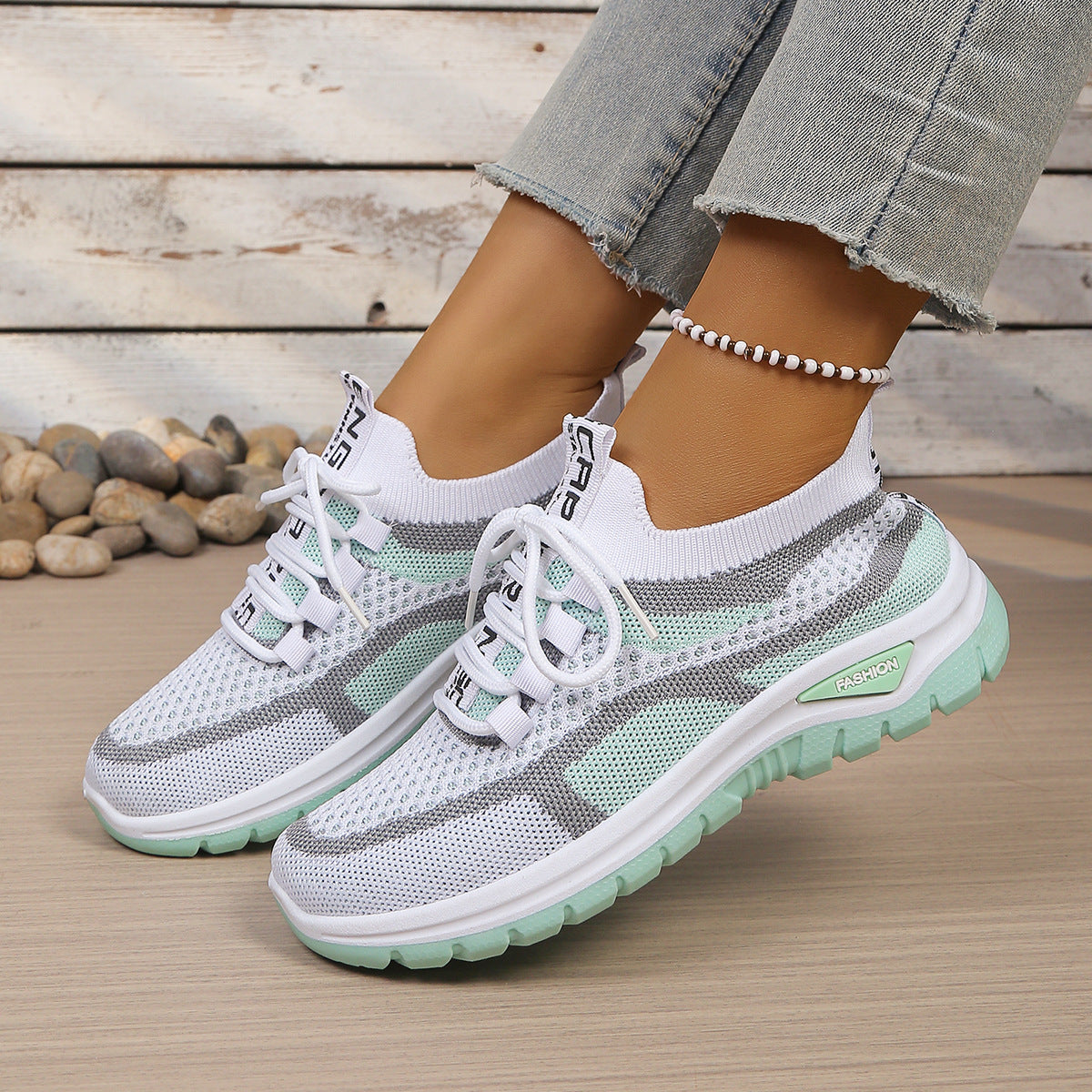✨👟【36-53】Γυναικεία παπούτσια casual με κορδόνια, αναπνεύσιμα και mesh✨