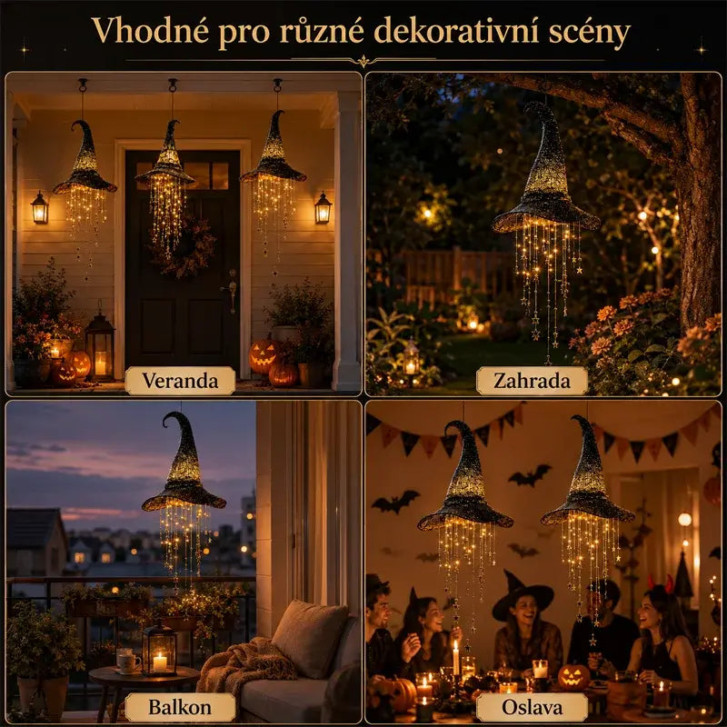 🧙‍♀️💡Svítící ozdoba na čarodějnický klobouk