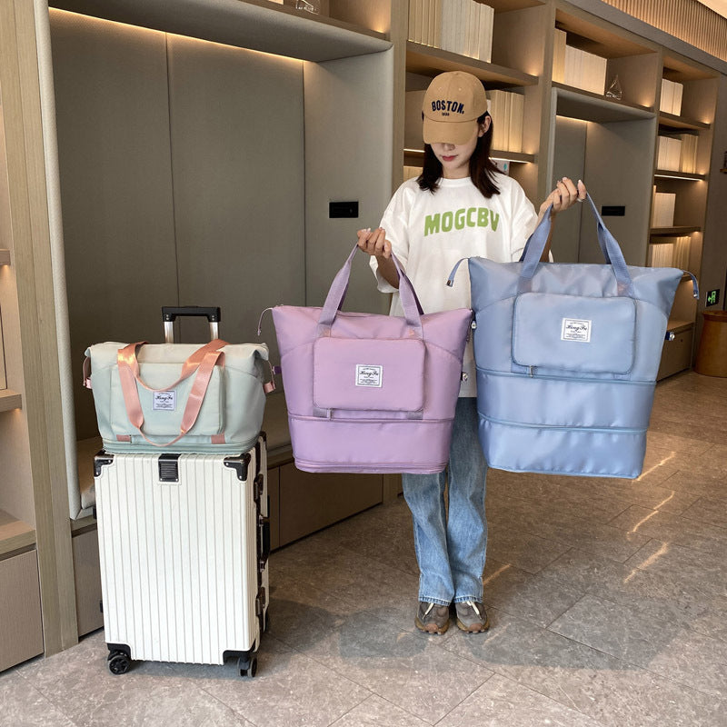 😍👜Τσάντα ταξιδιού μεγάλης χωρητικότητας, διαχωριστικά υγρού και στεγνού | Αθλητική τσάντα | Πτυσσόμενη και επεκτάσιμη