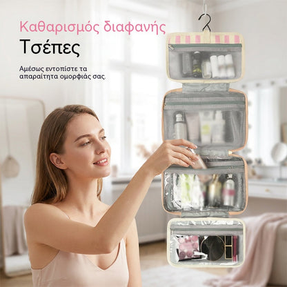 💖💃49% ΕΚΠΤΩΣΗ!!✨Ριγέ κρεμαστή τσάντα ταξιδιού για προϊόντα περιποίησης