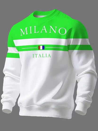 ✨🌟👕【S-6XL】Pánske mikiny s potlačou „Milano Italia“