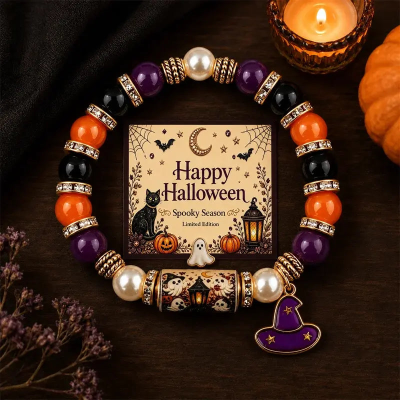 ✨🎃Halloweenský krystalový elastický náramek