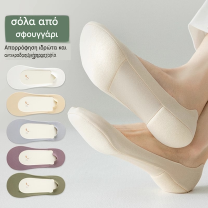 【6 χρώματα / ένα ζευγάρι από κάθε χρώμα】 Ελαφριές, αντιολισθητικές, καλοκαιρινές κάλτσες με χαμηλό κοψίματα, αντικραδασμική προστασία και σχέδιο στη φτέρνα που παραμένει στη θέση της.