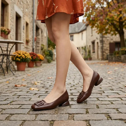 👡Dámské francouzské retro ploché boty Mary Jane - nízké s kulatou špičkou - retro styl, pohodlné a všestranné