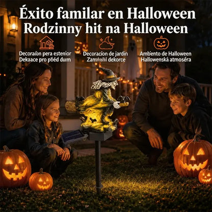 🎃✨Solární světlo na zem Broom Witch