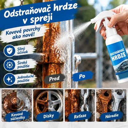🔥🛠️【2 sady, čistič + špongia + handrička】Multifunkčný sprej na odstraňovanie hrdze – okamžite obnoví kovový lesk.