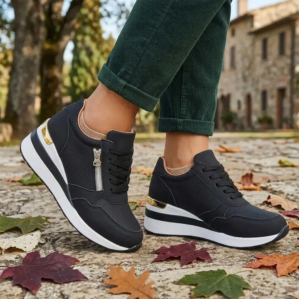 👟【36-43】Plus size nazouvací tenisky na klínku – Lehké boty na platformě pro každodenní nošení – Pohodlné boty na chůzi a cvičení