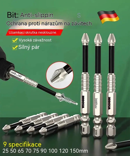 🧰⚒️ 【25-150 mm】Protiskluzový křížový šroubovák, super tvrdá magnetická silná elektrická vrtačka