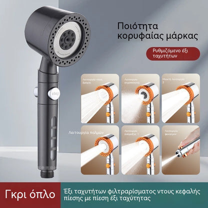 Αναβαθμισμένη κεφαλή ντους με ενισχυτή πίεσης, φίλτρο ντους μπάνιου, κεφαλή ντους