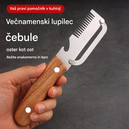Kupite enega in dobite enega brezplačno (2 artikla)  Večnamenski kuhinjski lupilec 3 v 1: lupi, reže in odpira steklenice!