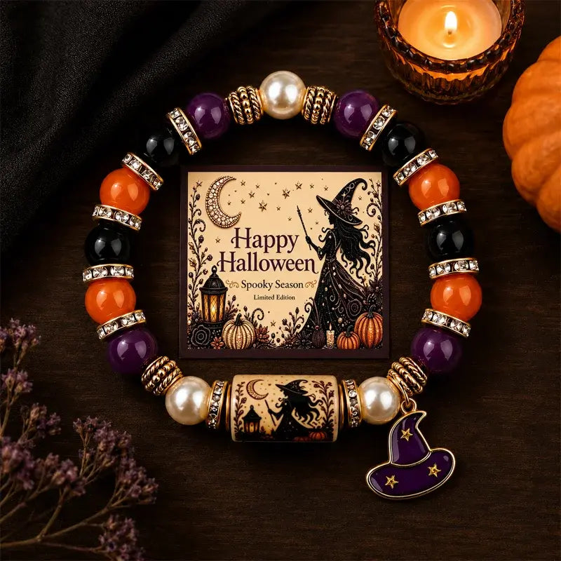 ✨🎃Halloweenský krystalový elastický náramek