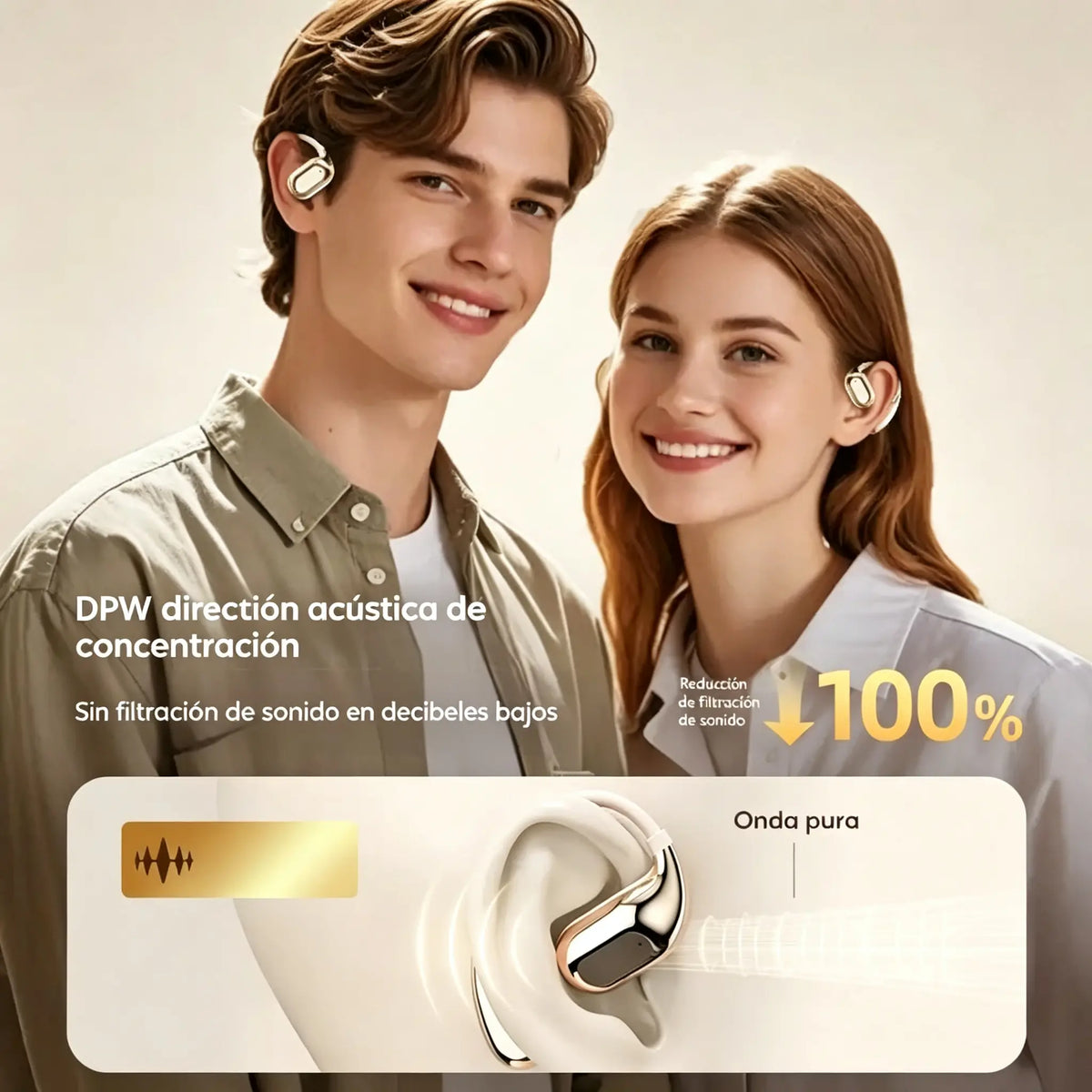 Auriculares inalámbricos Bluetooth sin almohadilla integrada, con gancho para la oreja y conducción ósea
