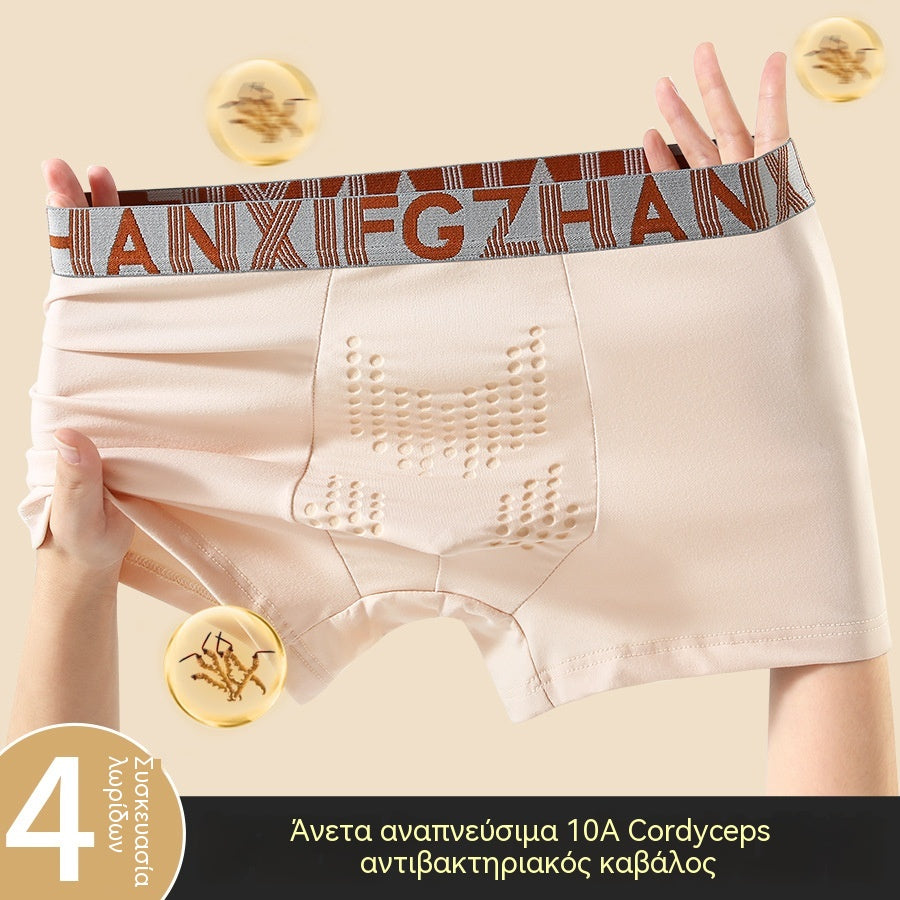 【Σετ 4 τεμαχίων】Ανδρικά αθλητικά εσώρουχα που στεγνώνουν γρήγορα και αναπνέουν, μέγεθος 10A.