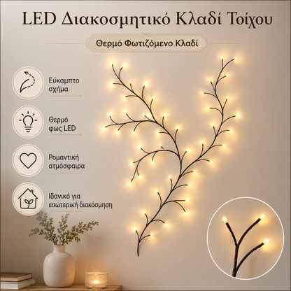 ✨🔥 Ευέλικτα φώτα LED σε σχήμα κληματαριάς και λουλουδιών: διακοσμήστε το σπίτι σας με μια μαγική και ζεστή ατμόσφαιρα 🦋💡