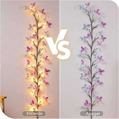 ✨ Flexibilné LED svetlá v tvare popínavej vetvy s motýľmi – vytvorte vo svojom domove čarovnú a útulnú atmosféru 🦋💡