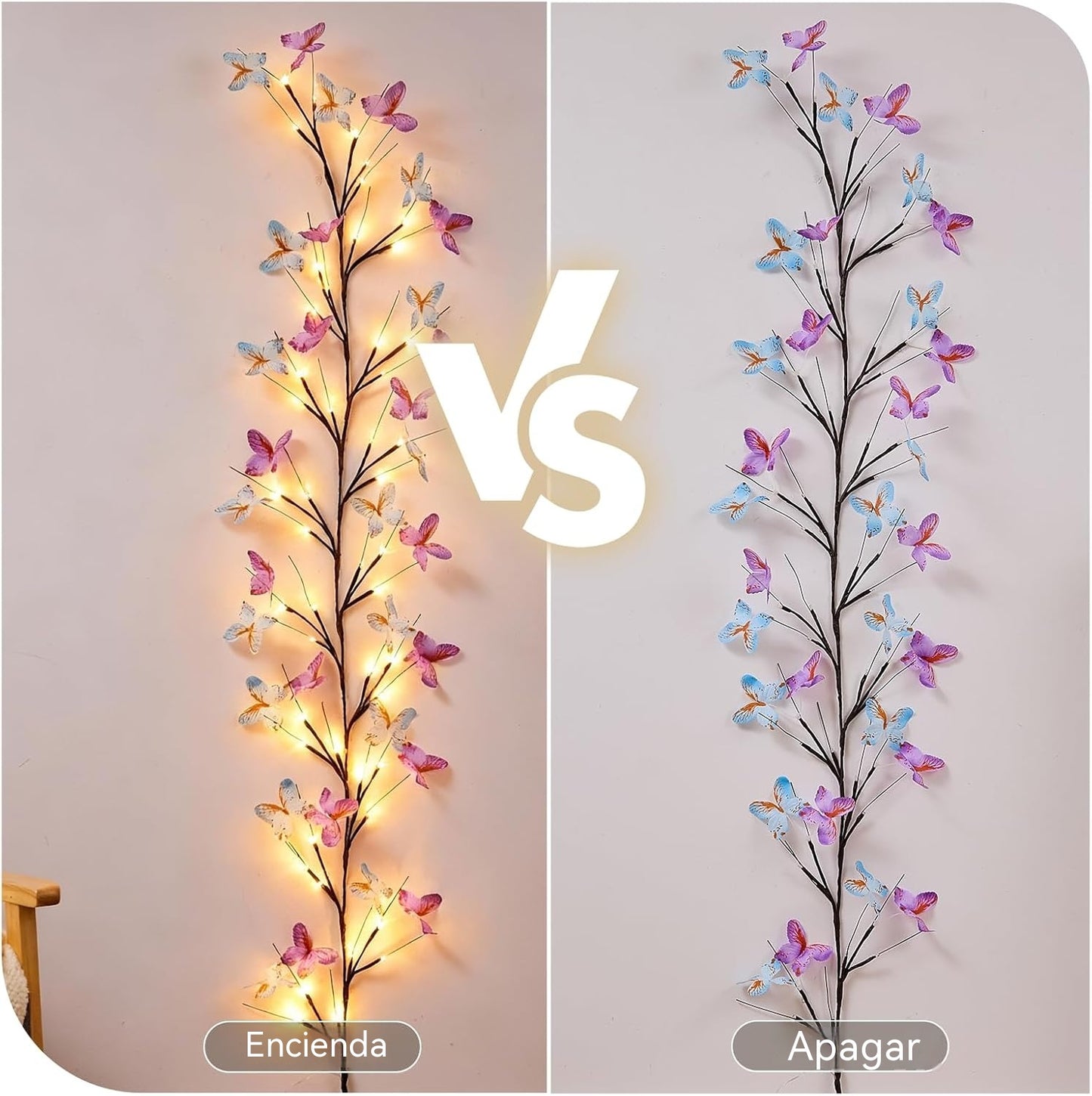 ✨✨ Ευέλικτα φωτιστικά LED σε σχήμα κλήματος με πεταλούδες – Διακοσμήστε το σπίτι σας με μια μαγική και ζεστή ατμόσφαιρα 🦋💡