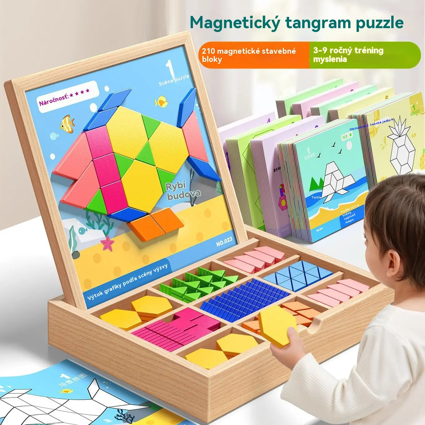✨Geometrické magnetické stavebné bloky Tangram
