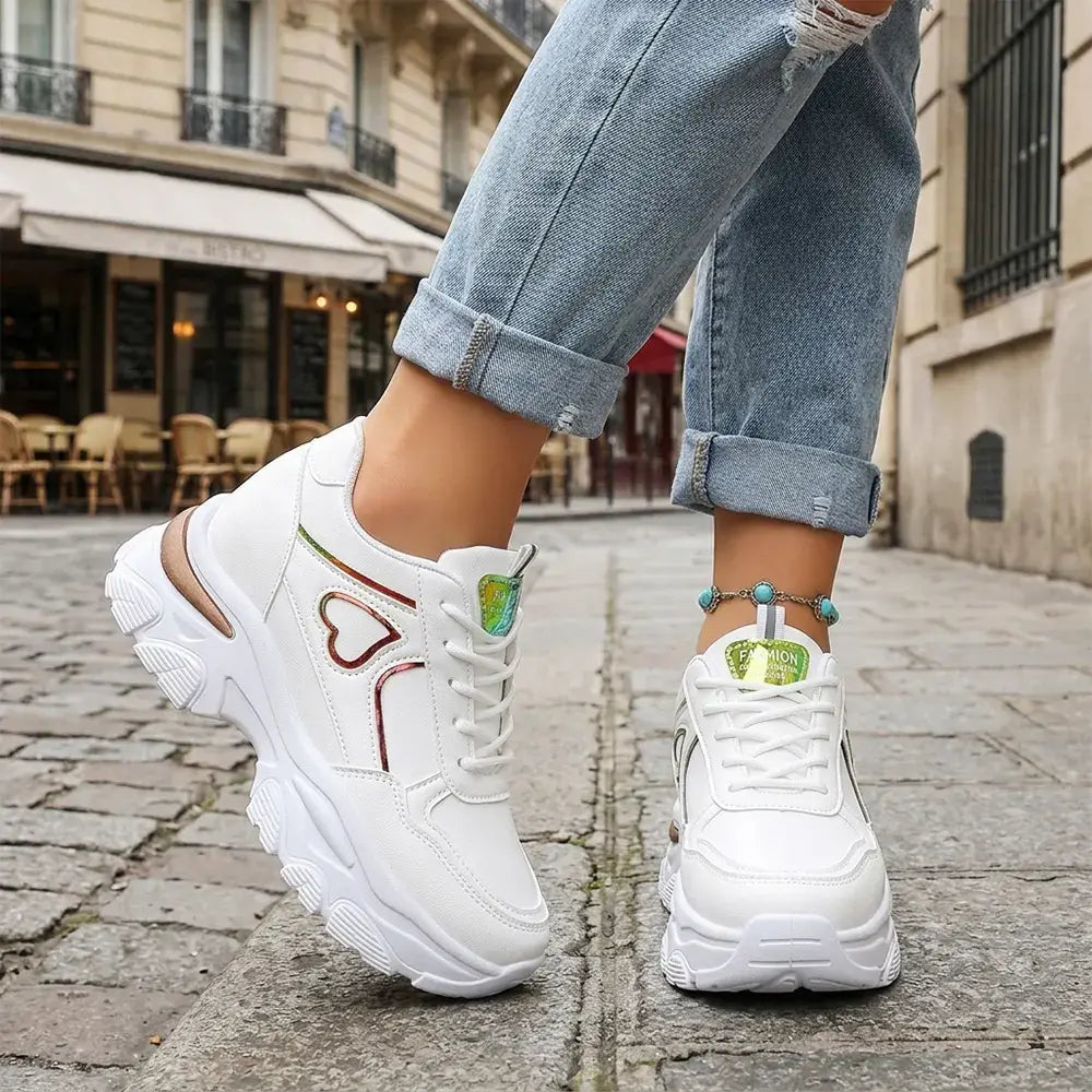 🔥【35-42】👟Plus Size Barevné bloky – Neviditelné boty na platformě, ležérní klínový podpatek – Lehké vycházkové boty 2026