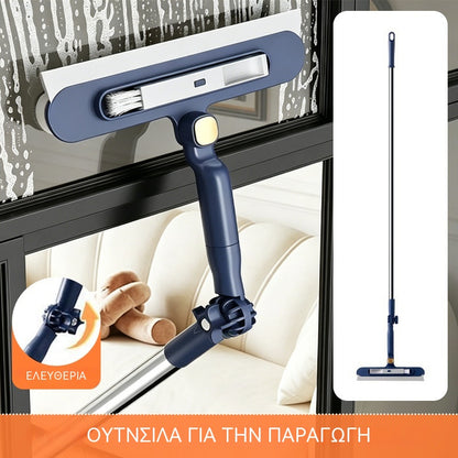 🧼✨ Καθαριστικό τζαμιών 2 σε 1 διπλής όψης με επεκτεινόμενη λαβή για τον καθαρισμό παραθύρων σε ψηλά κτίρια.
