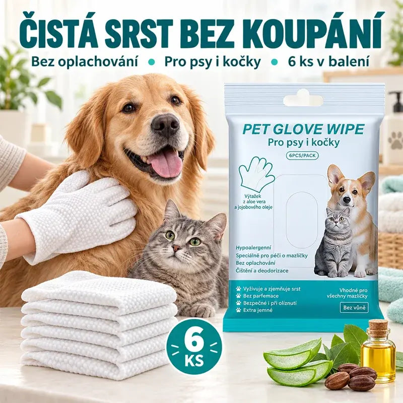 🧤🐕🧼Čisticí rukavice pro kočky a psy bez nutnosti oplachování