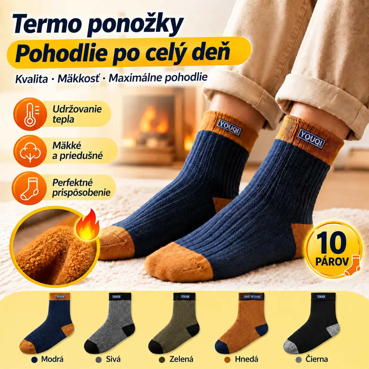 😍🧦【10/20  párov】Pánske bavlnené dezodoračné ponožky, nové 2026, absorbujúce pot