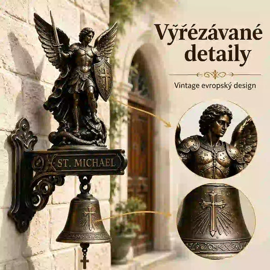 ✨🪽Pryskyřičný nástěnný zvon s motivem sv. Michaela Archanděla