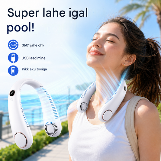 💨 Kaelaga konditsioneeri ventilaator – Äärmiselt vaikne, kaasaskantav ja 360° pöörlev – Ideaalne suveks 🌞
